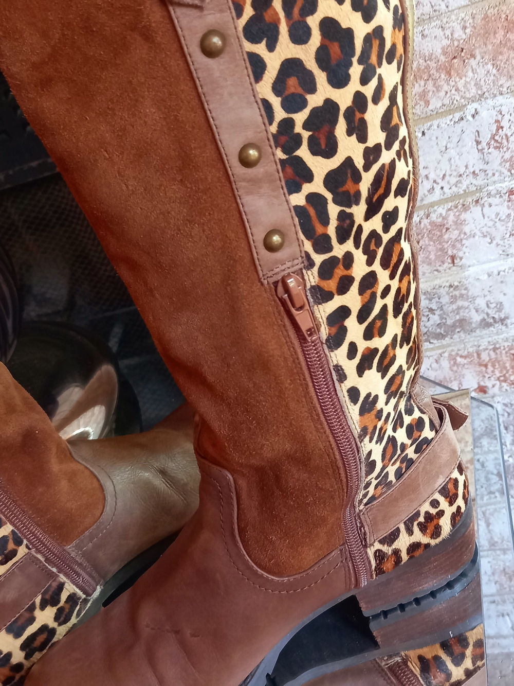 Leopard🐅 Brown Riding Boots - Picture 5 of 15